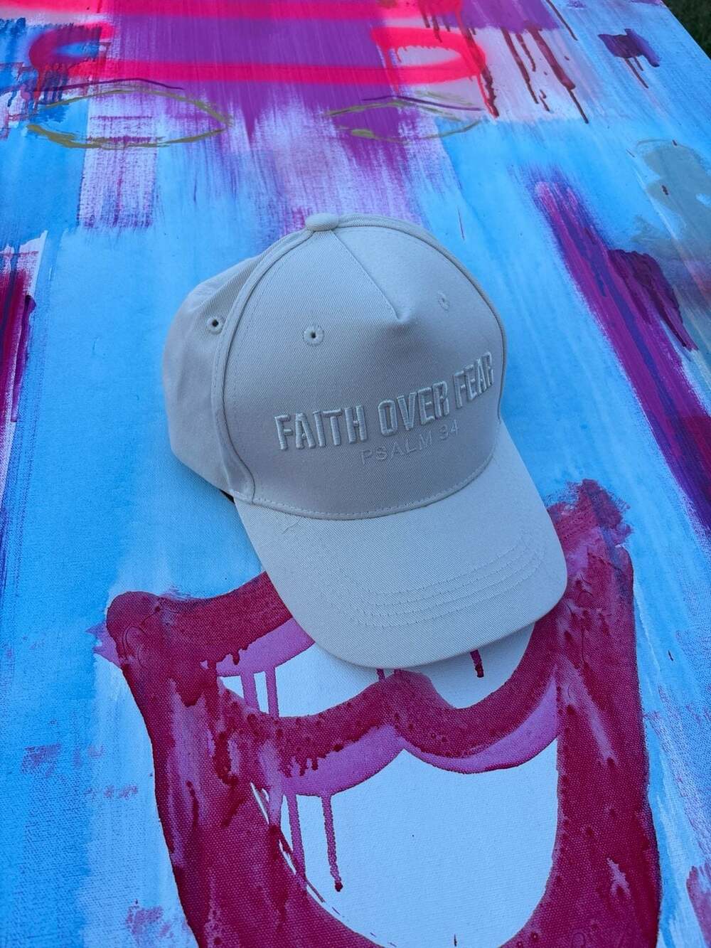 PragerU Faith Over Fear Psalm 34 Snapback Hat - Tan